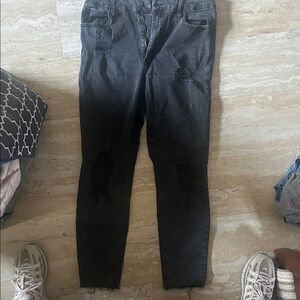 Aeropostale Women's Distressed Black Skinny Jeans